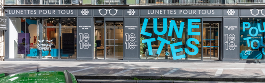 Façade du magasin Lunettes Pour Tous – opticien accessible à 10 euros en 10 minutes