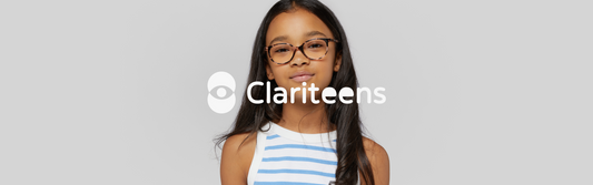 Fille portant des lunettes Clariteens – verres innovants pour ralentir la myopie chez les adolescents