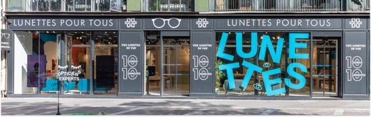 Façade du magasin Lunettes Pour Tous à Charleroi – ouverture prochaine pour une nouvelle expérience optique