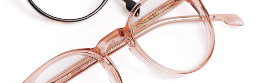 Montures de lunettes rondes et transparentes en acétate rose clair – design élégant et tendance