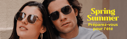 Homme et femme avec lunettes de soleil - collection d'été Lunettes pour tos