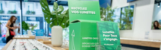 Boîte de dépôt Lunettes Pour Tous pour lunettes cassées ou usagées dans une démarche écoresponsable