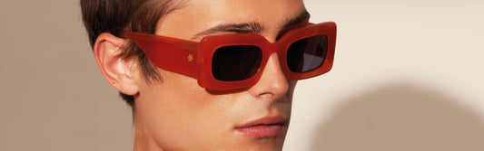 Lunettes de soleil forme géométrique oversize orange 